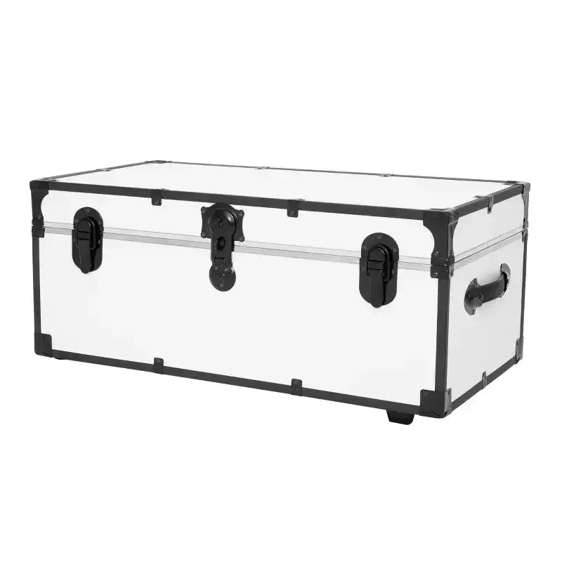 Seward Trunk 30" Paper Line Roues Noir et Blanc : Malle de Rangement Utilitaire avec Roues, Capacité de 90 kg