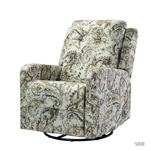 Fauteuil inclinable pivotant manuel Arlette Contemporary Floral avec dossier capitonné