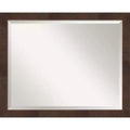 31" x 25" Wildwood Narrow Framed Wall Mirror Brown - Amanti Art