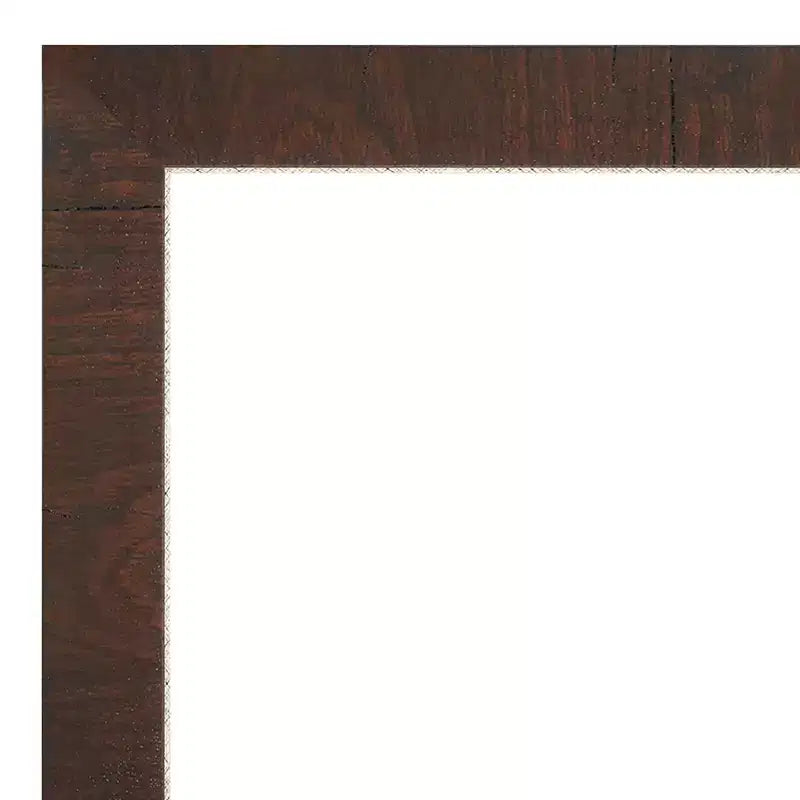 Miroir mural étroit encadré Wildwood marron 31 po x 25 po - Amanti Art