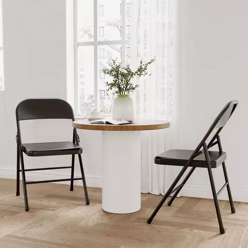 Chaises pliantes en métal, lot de 2, cadre en acier à double charnière, facilement pliables et empilables pour bureau, cuisine, salle à manger, mariage, terrasse et jardin