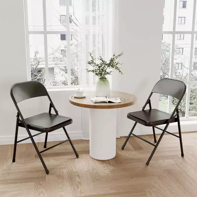 Chaises pliantes en métal, lot de 2, cadre en acier à double charnière, facilement pliables et empilables pour bureau, cuisine, salle à manger, mariage, terrasse et jardin