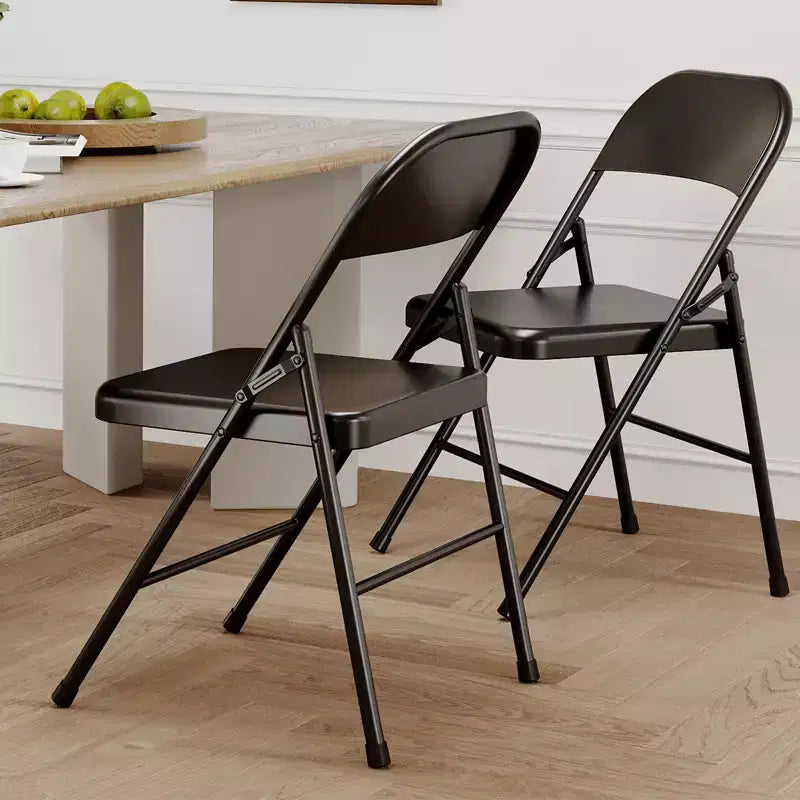 Chaises pliantes en métal, lot de 2, cadre en acier à double charnière, facilement pliables et empilables pour bureau, cuisine, salle à manger, mariage, terrasse et jardin