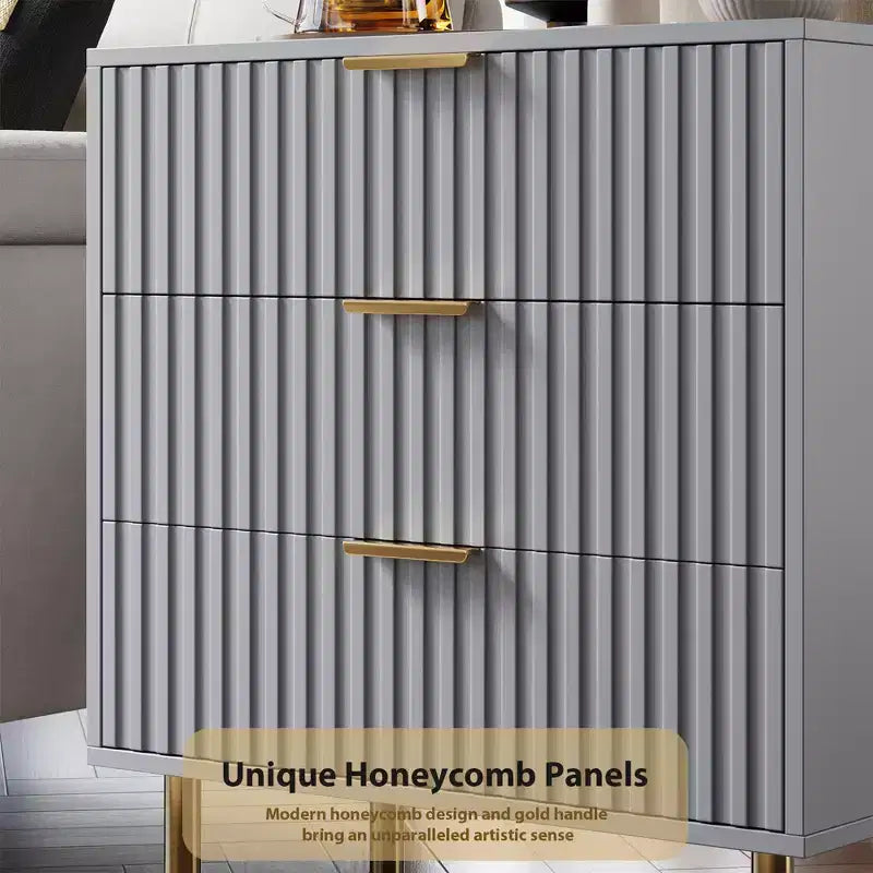 Commode à 5 tiroirs cannelés pour chambre à coucher, commode moderne de 122 cm de haut, organiseur de commode en bois pour salon, couloir, chambre d'enfant