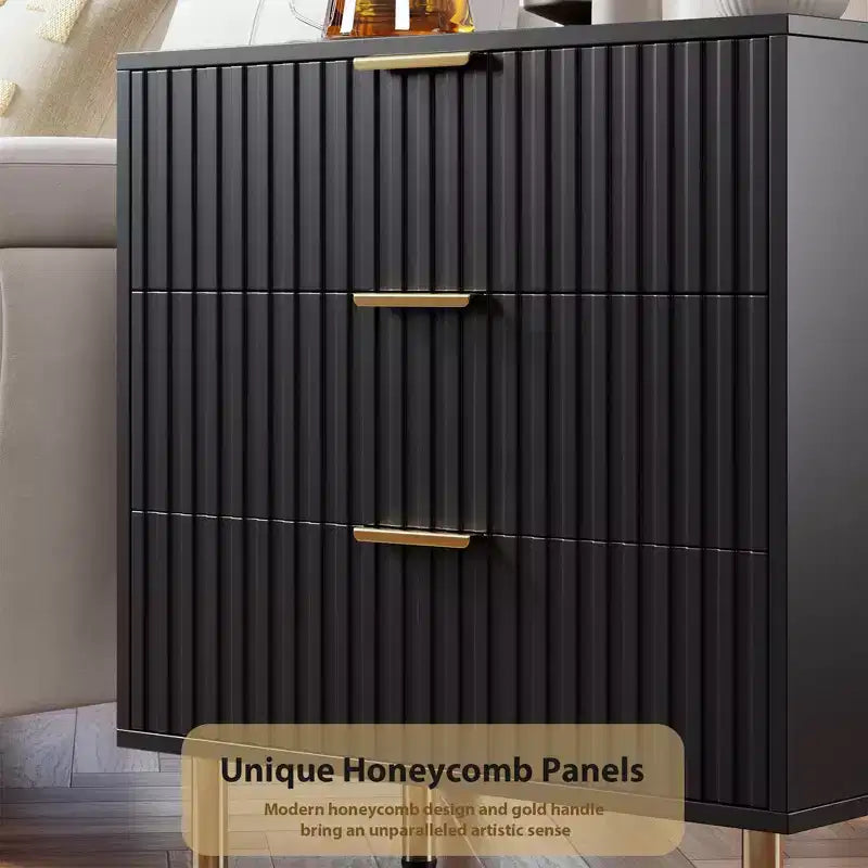 Commode à 5 tiroirs cannelés pour chambre à coucher, commode moderne de 122 cm de haut, organiseur de commode en bois pour salon, couloir, chambre d'enfant