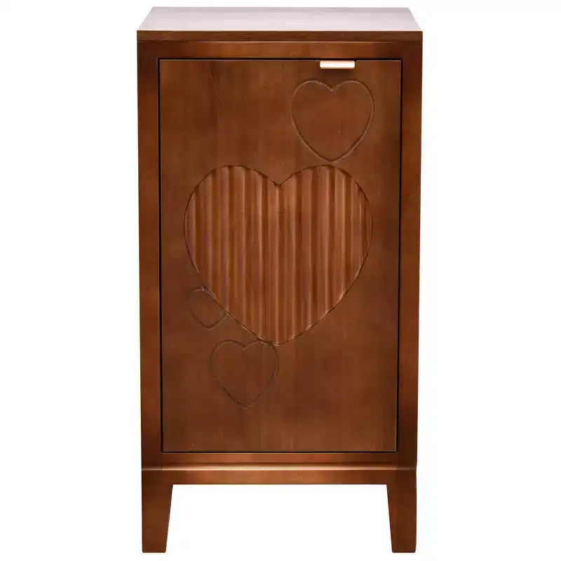 eHemco Kawaii Sweetheart End Table, 16,5 x 14 x 31 pouces, table d'appoint de salon d'intérieur, noyer antique