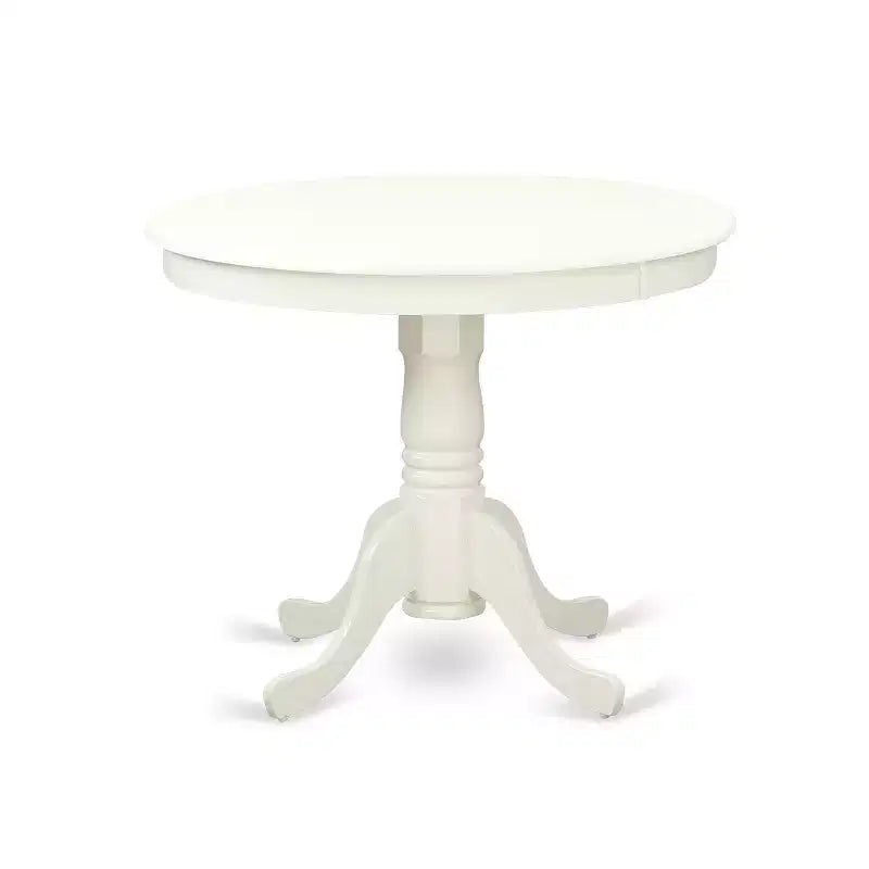 Kitchen Table Set 5 Piece Round Dinette Set Wood Chairs Linen White Small Space Dining