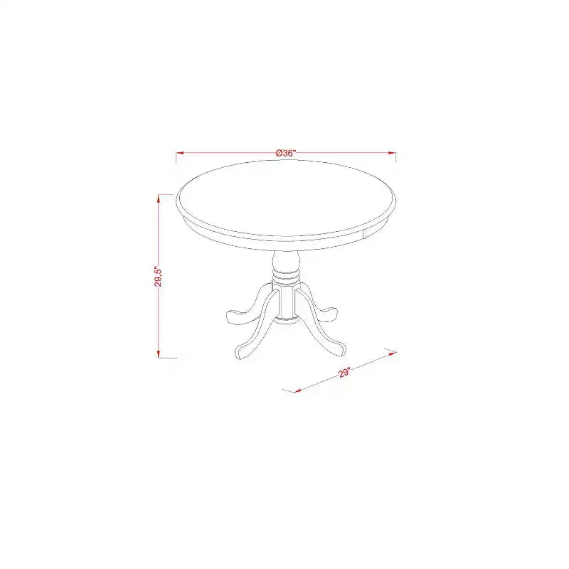 Ensemble de salle à manger 5 pièces rond avec chaises en bois et plateau en lin blanc pour petits espaces