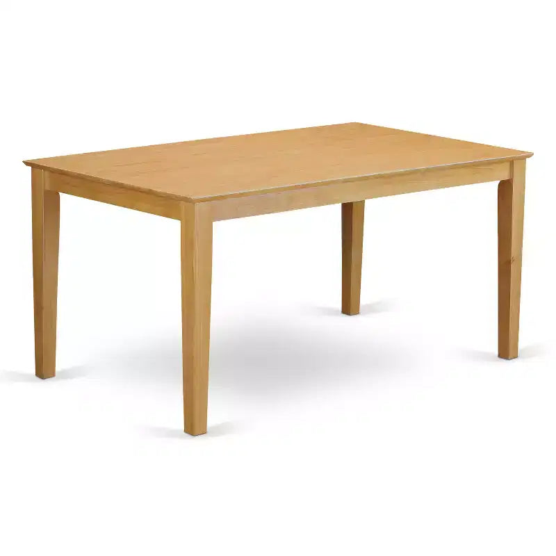 HomeStock 5-Piece Rectangle Natural Oak Finish Solid Wood Top Dining Table with 4 Chairs
