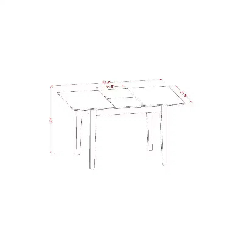 Ensemble de salle à manger 3 pièces HomeStock avec table rectangulaire en bois massif à plateau feuille papillon, finition chêne brun naturel