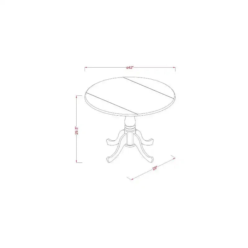 Ensemble de salle à manger rond avec table à rallonges et 2 chaises de salle à manger en lin - Finition acajou