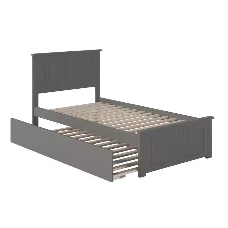 HomeStock 41.34 in.H Gray Twin Size Freestanding Headboards with Mattress Platform