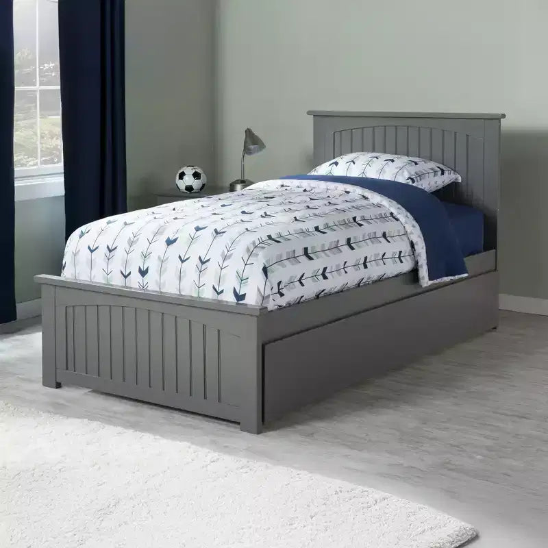 HomeStock 41,34 po H Têtes de lit autoportantes grises format jumeau avec plateforme de matelas