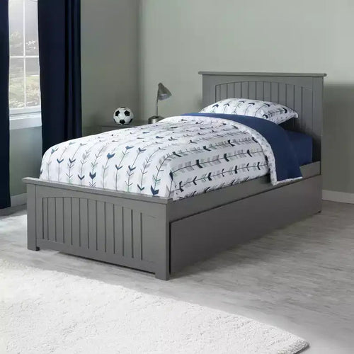 HomeStock 41,34 po H Têtes de lit autoportantes grises format jumeau avec plateforme de matelas