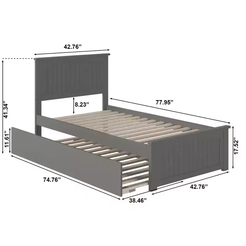 HomeStock 41,34 po H Têtes de lit autoportantes grises format jumeau avec plateforme de matelas
