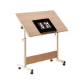 Board and Steel TubesFolding Laptop DeskSmall Space Standing Office DeskWhite Maple