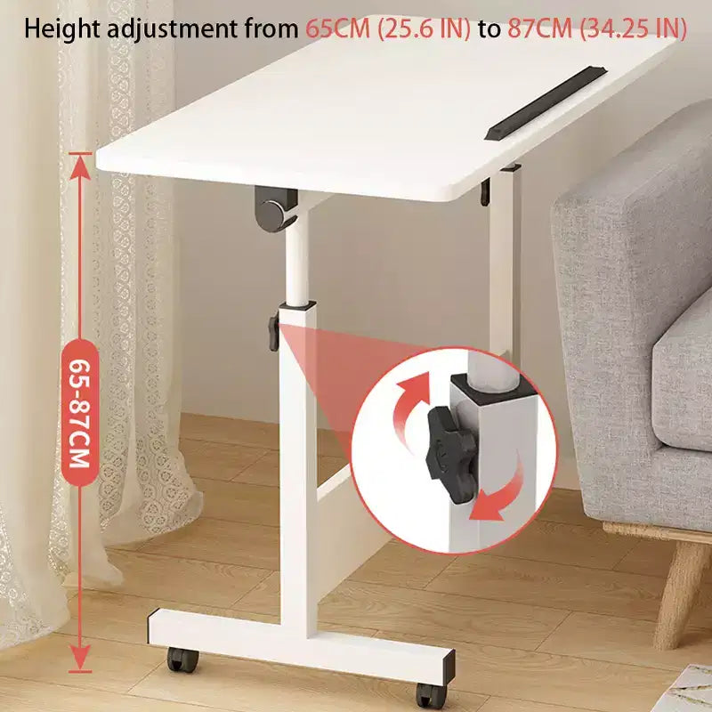 Panneau et tubes en acierBureau pliant pour ordinateur portableBureau debout pour petit espaceÉrable blanc