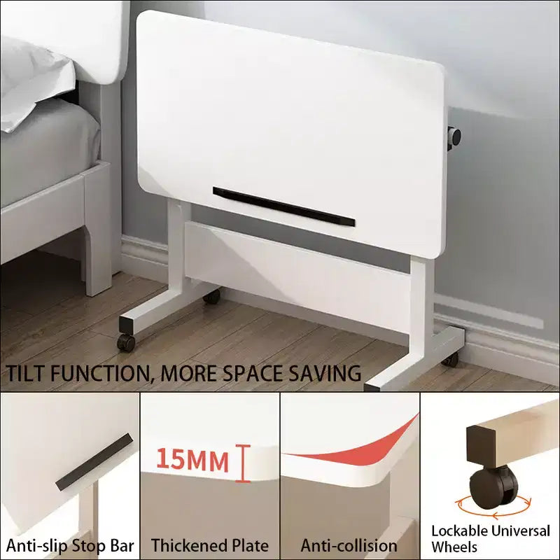 Panneau et tubes en acierBureau pliant pour ordinateur portableBureau debout pour petit espaceÉrable blanc