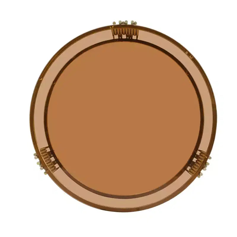 Table basse en verre avec étagère inférieure, table basse ronde moderne en verre avec cadre en métal pour le salon
