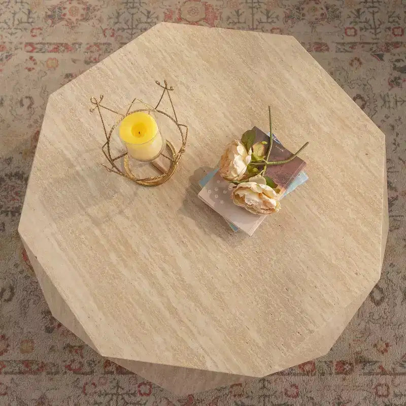 Table basse octogonale moderne, table de salon en bois de sapin pour appartement ou bureau, table d'appoint géométrique de style ferme - Panipeachy