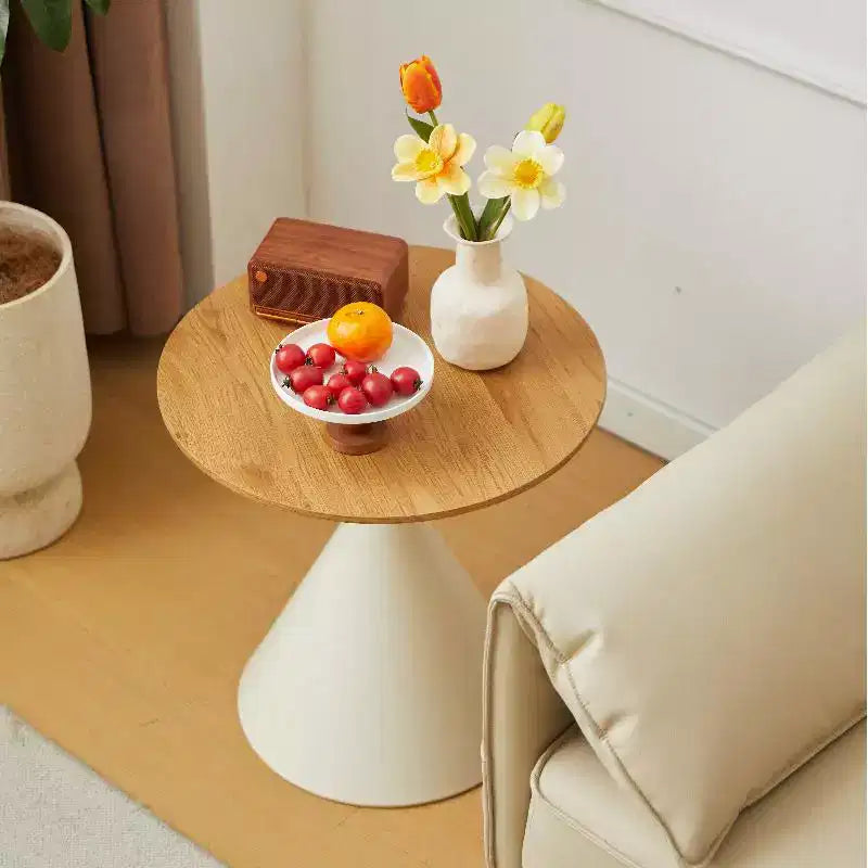 Round Coffee Table Set Of 2, Modern Accent End Tables For Living Room, Small Bedside Cupboard With Sturdy Base, Minimalist Circle Coffee Tables
