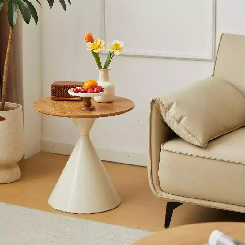 Lot de 2 tables basses rondes, tables d'appoint modernes pour le salon, petite table de chevet avec base robuste, tables basses minimalistes et circulaires