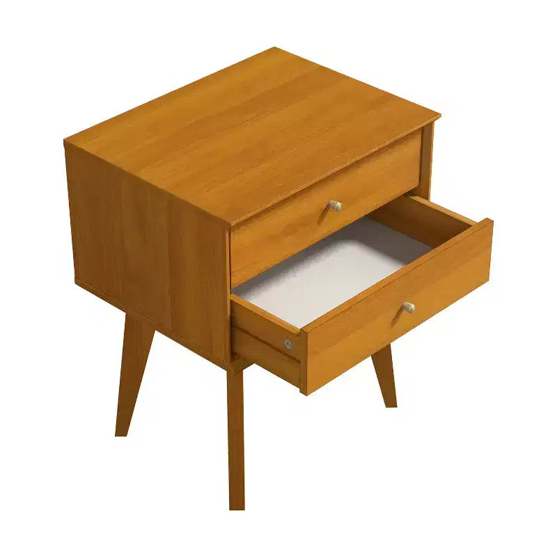 Table de chevet Galano à 2 tiroirs avec pieds inclinés 46 larg. x 36 prof. x 56 haut. (cm)