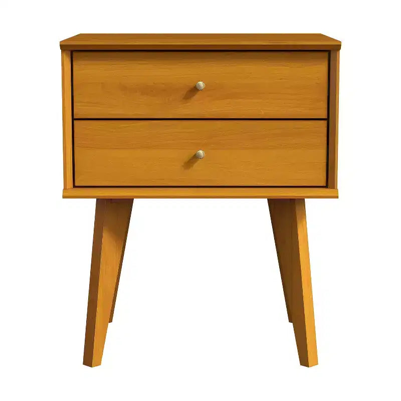 Table de chevet Galano à 2 tiroirs avec pieds inclinés 46 larg. x 36 prof. x 56 haut. (cm)
