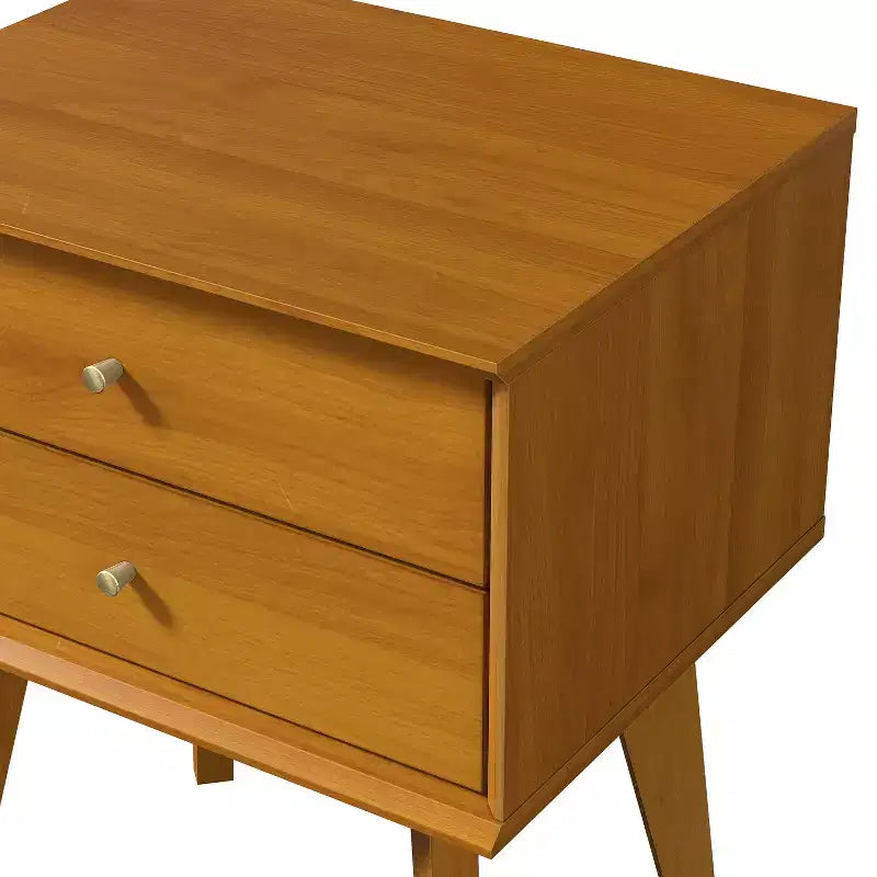 Table de chevet Galano à 2 tiroirs avec pieds inclinés 46 larg. x 36 prof. x 56 haut. (cm)