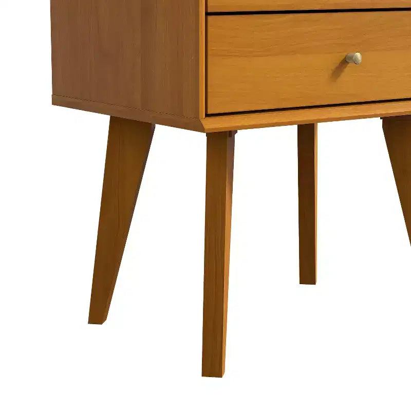 Table de chevet Galano à 2 tiroirs avec pieds inclinés 46 larg. x 36 prof. x 56 haut. (cm)