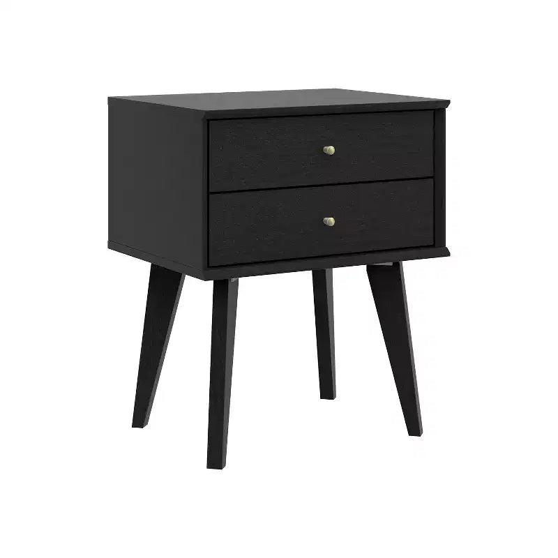 Table de chevet Galano à 2 tiroirs avec pieds inclinés 46 larg. x 36 prof. x 56 haut. (cm)