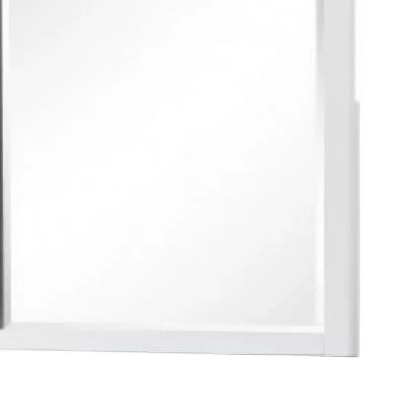 Miroir de commode Royal Hampton, cadre en pin blanc, plateau marron foncé, 91 cm
