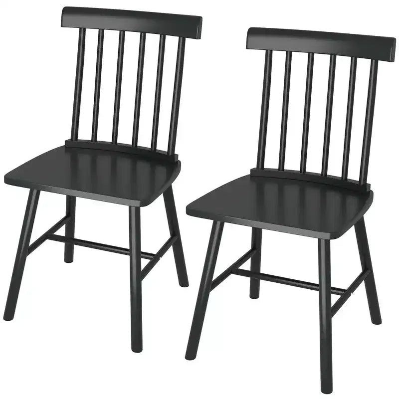 Dining Chairs Set of 2/4, Farmhouse Wood Kitchen Chairs with Rubber Wood Frame, Spindle Back for Dining Room