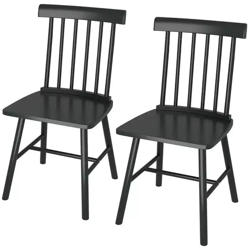 Dining Chairs Set of 2/4, Farmhouse Wood Kitchen Chairs with Rubber Wood Frame, Spindle Back for Dining Room