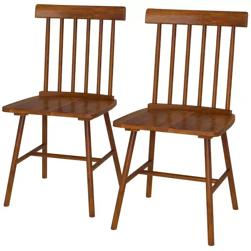 Chaises de salle à manger lot de 2/4, chaises de cuisine en bois style ferme avec cadre en bois d'hévéa, dossier à fuseaux pour salle à manger