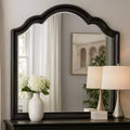 Royal Hampton Dresser Mirror, Beveled Glass, Black Solid Wood Frame, 41x42