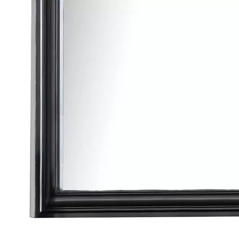Miroir de commode Royal Hampton, verre biseauté, cadre en bois massif noir, 41x42