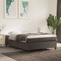 Bed Frame Dark grey Velvet, plywood, engineered wood Queen Modern
