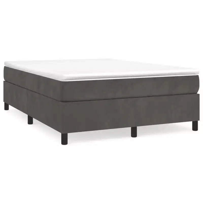 Cadre de lit Velours gris foncé, contreplaqué, bois manufacturé Grand (Queen) Moderne