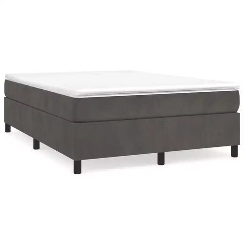 Cadre de lit Velours gris foncé, contreplaqué, bois manufacturé Grand (Queen) Moderne
