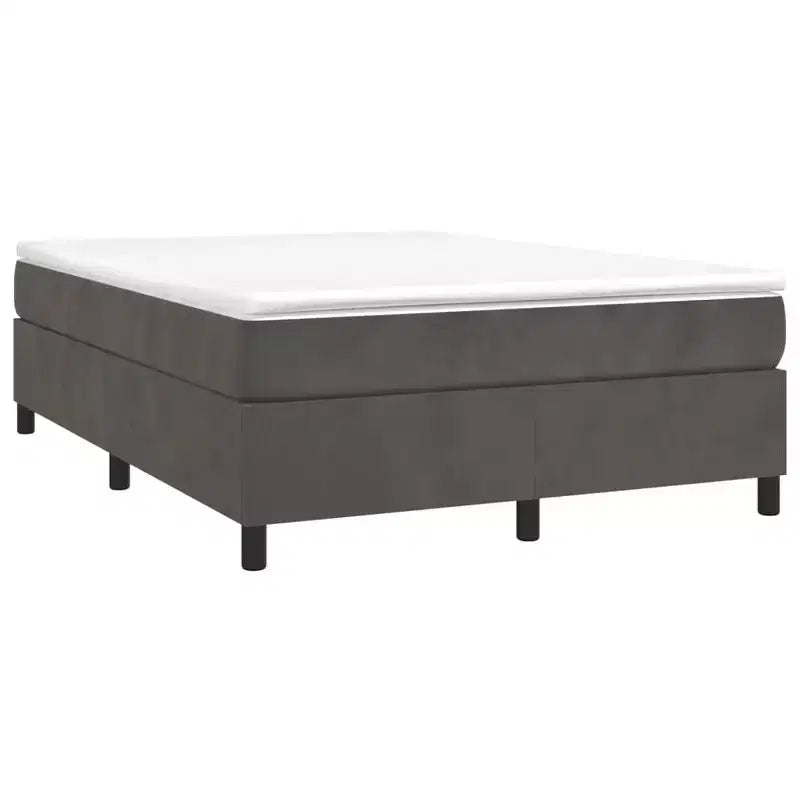Cadre de lit Velours gris foncé, contreplaqué, bois manufacturé Grand (Queen) Moderne