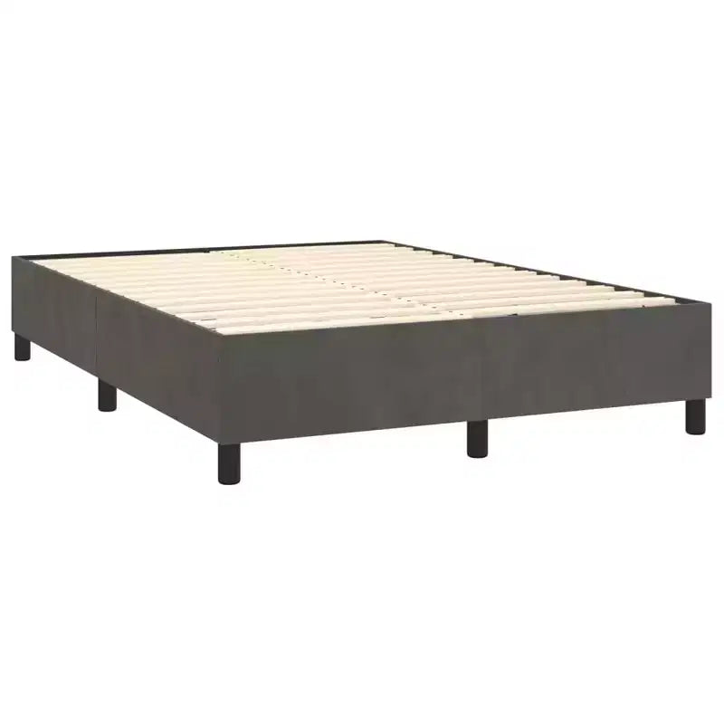 Cadre de lit Velours gris foncé, contreplaqué, bois manufacturé Grand (Queen) Moderne