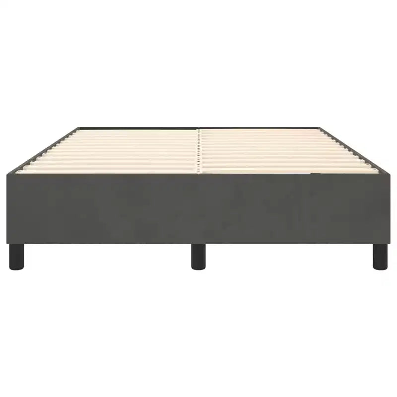 Cadre de lit Velours gris foncé, contreplaqué, bois manufacturé Grand (Queen) Moderne