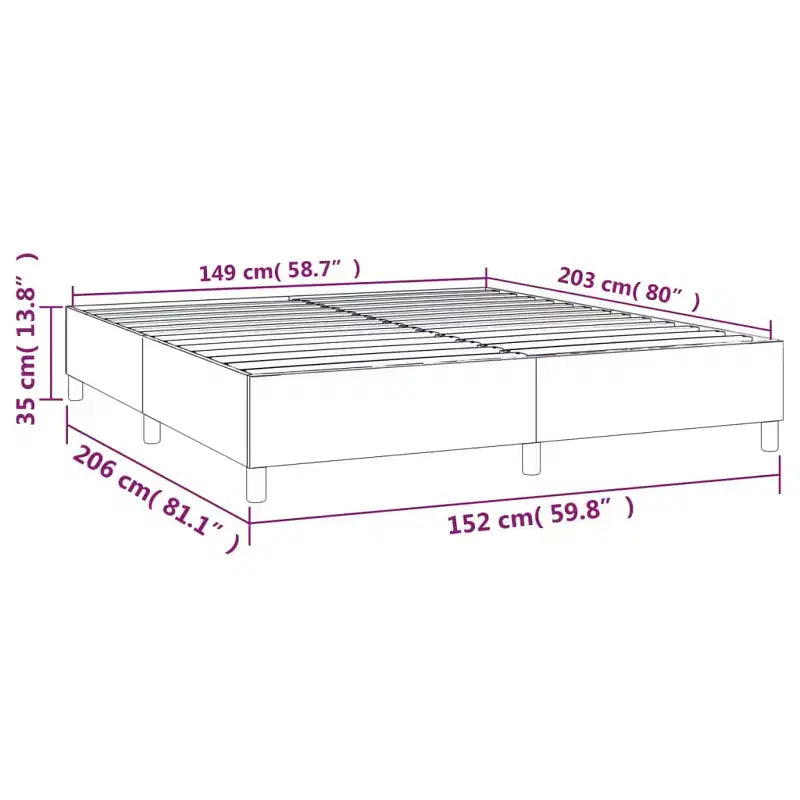 Cadre de lit Velours gris foncé, contreplaqué, bois manufacturé Grand (Queen) Moderne