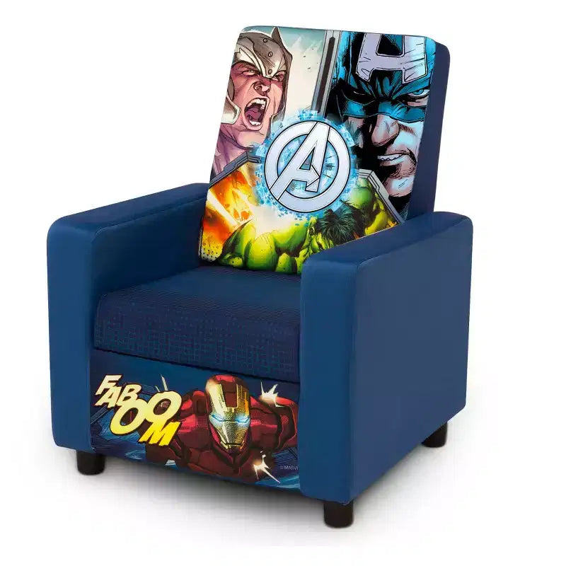 Fauteuil rembourré à haut dossier Marvel Avengers pour enfants par Delta Children