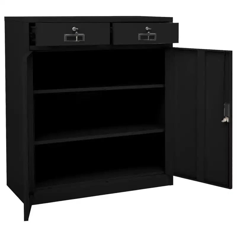 vidaXL Classeur Armoire de rangement en métal avec étagères pour la maison et le bureau Acier - Blanc sans jardinière