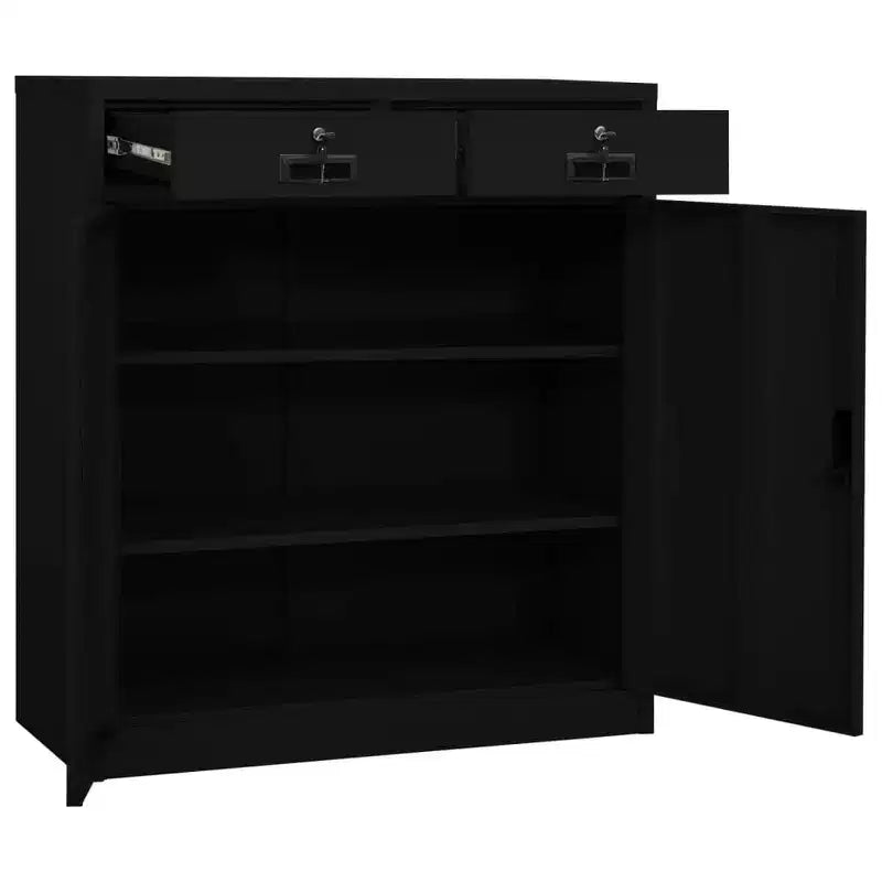 vidaXL Classeur Armoire de rangement en métal avec étagères pour la maison et le bureau Acier - Blanc sans jardinière