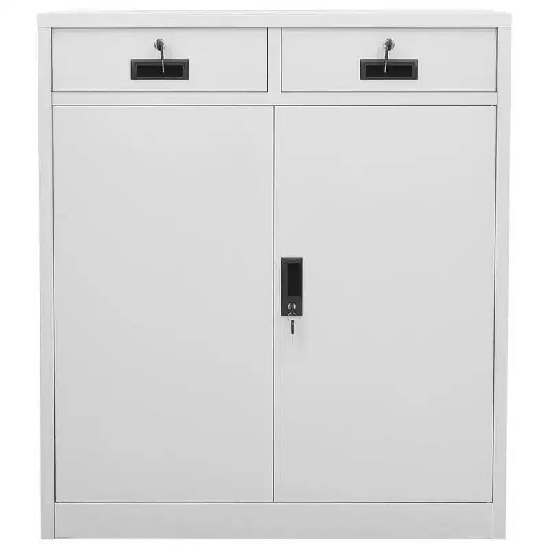 vidaXL Classeur Armoire de rangement en métal avec étagères pour la maison et le bureau Acier - Blanc sans jardinière