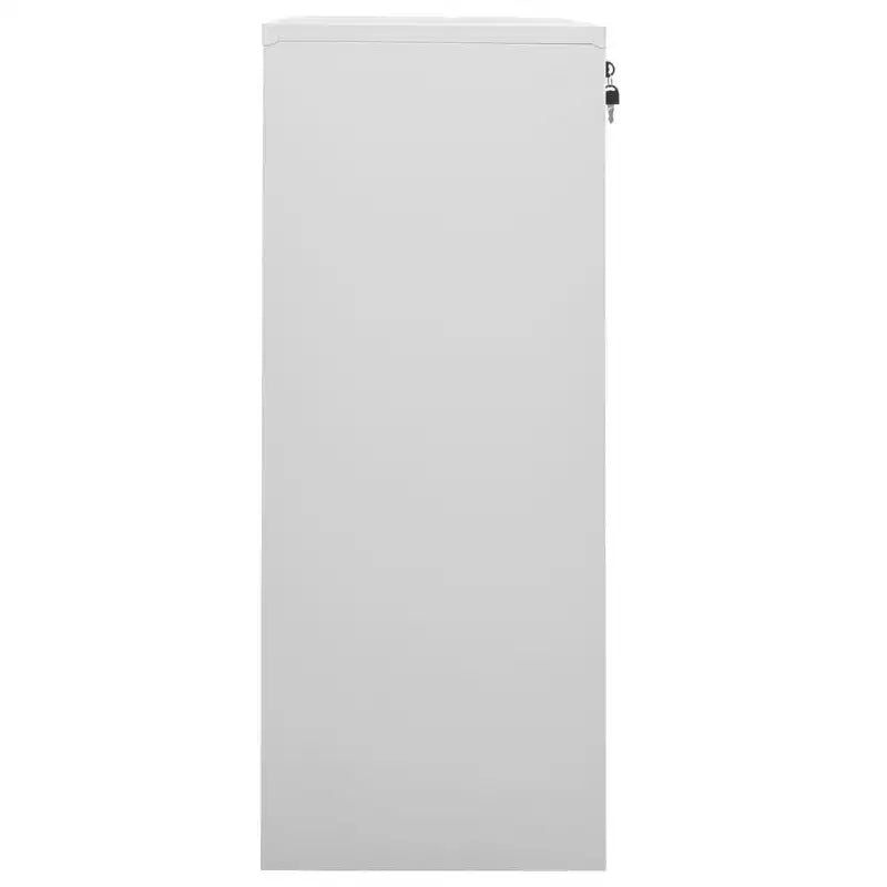 vidaXL Classeur Armoire de rangement en métal avec étagères pour la maison et le bureau Acier - Blanc sans jardinière