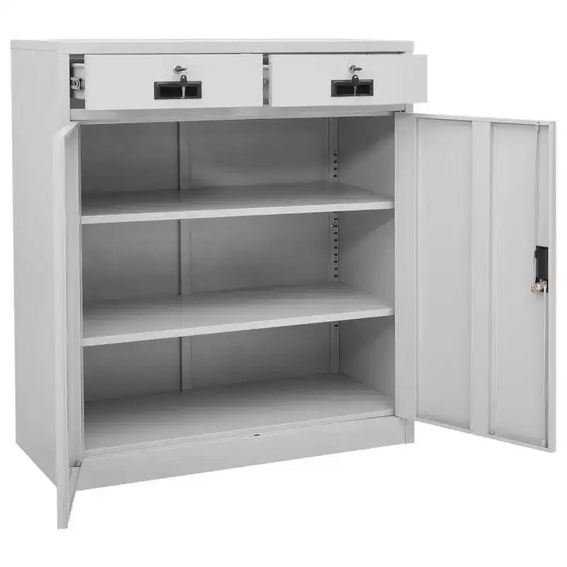 vidaXL Classeur Armoire de rangement en métal avec étagères pour la maison et le bureau Acier - Blanc sans jardinière